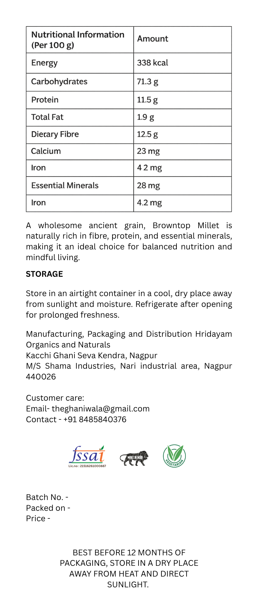 Browntop Millet